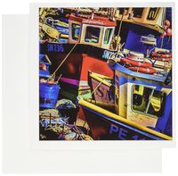 3dRose Fishing Boats Red Blue Yellow - Greeting Cards, 6 x 6 inches, set of 12 (gc_55926_2)
