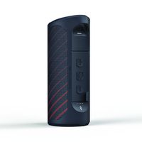 SCOSCHE BTMSC4 BoomBottle Rugged Waterproof Wireless Bluetooth Speaker with Integrated MagicMount for use with iPod, iPhone, Smartphones or Any Mobile Music Device - Red Stripe