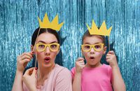 Baby Light Blue Foil Fringe 3 x 8 Feet Pack of 4 Metallic Tinsel Curtains Photo Booth Props Backdrop for Baby Shower Birthday Engagement Gender Reveal Party Supplies