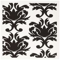 3dRose Greeting Cards, 6 x 6 Inches, Pack of 12, Large Elegant Black and White Damask Pattern (gc_116425_2)