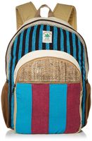 Pure Hemp Unisex Striped Backpack School Work Festivals Traveling Hiking Briefcase