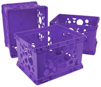 Storex Large File Crate, 17.25 x 14.25 x 10.5", Classroom Purple, Case of 3 (61464U03C)