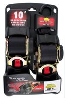 Erickson 34416 Pro Series Black 2" x 10' Retractable Ratcheting Tie-Down Strap