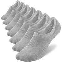 No Show Socks Mens 7 Pairs Cotton Thick Cushion Non Slip Low Cut Men Invisible Sock 10-12(Sock Size:10-12,add cushion（grey7）)