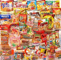 Japanese Dagashi Assortment Snacks Sweets Candies (A Box Full of Dagashi) 85 packs of dagashi