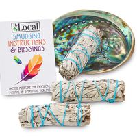 JL Local 3 White Sage Smudge Kit | Sage Incense Kit for Cleansing | Abalone Shell & Instructions Included | Smudging Kit with White Sage Smudge Sticks (Standard)