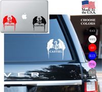 Supernatural Castiel Angel Wings Anti possession Series Vinyl Decal Sticker - Car Window, Laptop Skin, Wall, Mac (5.5 inches, Red)