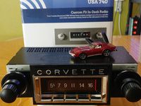 1968-1976 Chevrolet Corvette 300 watt USA-740 AM FM Car Stereo/Radio with built-in Bluetooth, AUX Inputs, Color Change LCD Digital Display