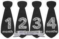 Months In Motion Monthly Baby Tie Stickers - Boy Month Milestone Necktie Sticker - Onesie Month Sticker - Infant Photo Prop for First Year - Shower Gift - Newborn Keepsakes - Chalkboard