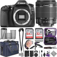 Canon EOS 80D DSLR Camera and Canon EF-S 18-55mm f/3.5-5.6 is STM Lens with Altura Photo Complete Accessory and Travel Bundle