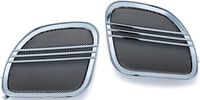 Kuryakyn 7378 Tri-Line Speaker Grills with Aluminum Mesh Screen for 2015-19 Harley-Davidson Motorcycles: Chrome, Pack of 2