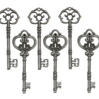 Makhry Mixed 20 Extra Large Antique Pewter Finish Skeleton Keys Rustic Key for Wedding Decoration Favor(Antique Pewter)
