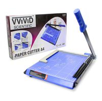 VViViD Guillotine Style 11.5" Bladeless Arm Wide-Based Blue Paper Cutter Including Magnetic Alignment Arm