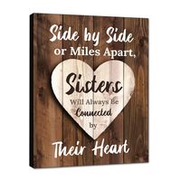 LACOFFIO Side by Side Or Miles Apart Wall Art Décor 9"x12" Plaque Housewarming Gift Idea