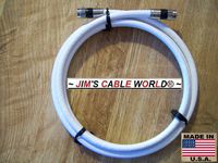 JIM'S CABLE WORLD (4' Foot) White Digital HD Quality 75 Ohm RG~6 Tri-Shield Coaxial (Coax) Cable Hand Crafted and Made in The USA