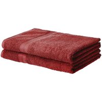 AmazonBasics Fade-Resistant Cotton Bath Sheet Towel - Pack of 2, Crimson Red