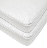 American Baby Company Waterproof Fitted Quilted Crib and Toddler Protective Pad Cover, White (2 Count), for Boys and Girls