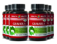 Lung Health Vitamins - Premium GRAVIOLA Extract 650 Mg - Soursop Leaves - 6 Bottles 600 Capsules