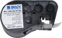 Brady High Adhesion Vinyl Label Tape (MC1-1000-595-WT-BK) - Black on White Vinyl Film - Compatible with BMP41, BMP51, and BMP53L Label Printers - 25' Length, 1" Width