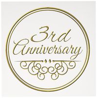 3dRose 3rd Anniversary gift - text for celebrating wedding anniversaries three years together - Greeting Cards, 6 x 6 inches, set of 6 (gc_154445_1)