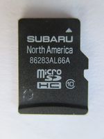 AL66A 2015 2016 SUBARU OUTBACK AND LEGACY MICRO SD NAVIGATION CARD, MAP FOR NORTH AMERICA, USA / CANADA PART NUMBER 86283AL66A