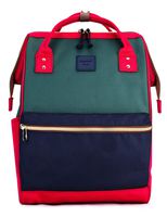 Kah&Kee Polyester Travel Backpack Functional Anti-theft School Laptop for Women Men (Green/Navy/Red, Large)