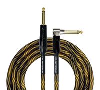 KIRLIN Cable IWB Instrument Cable, 1/4-Inch Right Angle to Straight, Black Gold Wave, 20FT (IWB-202 BFGL-20/WBO)