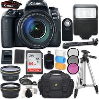 Canon EOS 77D DSLR Camera with Canon EF-S 18-135mm f/3.5-5.6 is USM Lens + Accessory Bundle