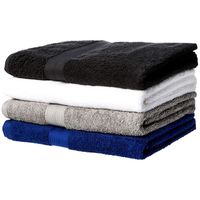 AmazonBasics Fade-Resistant Cotton Bath Towel - Pack of 4, Multi-Color Black, White, Grey, Navy Blue