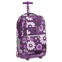 J World New York Sundance Rolling Backpack, Purple Flower, One Size
