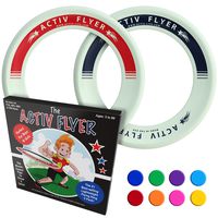Activ Life Kid's Flying Rings [Glow-in-The-Dark] 2 Pack - Cool Outdoor Toys for Healthy Children to Play Outside with Family & Friends - Fun Birthday Party Favors for Girls & Boys 4 5 6 7 8 9 10 11