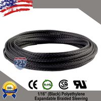 25 FT 1/16" 1.5mm Black Expandable Wire Cable Braided Sleeving Sheathing Loom Tubing US