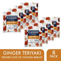 Lorissa's Kitchen Premium Chicken Cuts, Ginger Teriyaki, Premium Chicken Meat Snacks with No Added Nitrites/Nitrates - Keto Friendly Snacks, Gluten Free, 2.25 oz, Pack of 8 (Packaging May Vary)