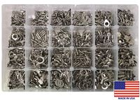 1200 Piece High Temperature Non-Insulated Crimp Wire Terminals Assortment Kit - Electrical Ring Fork Spade Butt Splice Connectors & Quick Disconnect