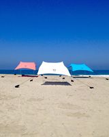 Neso Tents Beach Tent with Sand Anchor, Portable Canopy Sun Shelter, 7 x 7ft - Patented Reinforced Corners - Coral