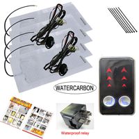 WATERCARBON Universal Car Seat Heater Kits 12v Carbon Fiber Heat Pads with Hi/Lo Temperature Switch 131~158 ℉(Set of 2) (LED3 Arrowhead 3 Gear Heating Switch)