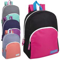 15 Inch Backpacks For Kids with Padded Straps Wholesale Bulk Case Pack Of 24 (Girls 5 Color Assortment)