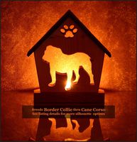 Unique Gift for Dog Lovers ○ Customized Gift Idea for Her/Him | BORDER COLLIE•BULLDOG•BULL TERRIER•CANE CORSO | Personalized Pet loss Sympathy Gifts ○ Pet Memorial Tealight Candle Holder