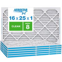Aerostar Clean House 16x25x1 MERV 8 Pleated Air Filter, Made in the USA, 6-Pack, White