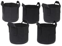 247Garden 5-Pack 1 Gallon Grow Bags/Aeration Fabric Pots w/Handles (Black)