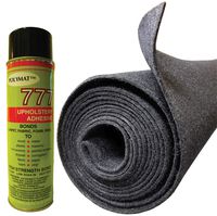 Polymat 16FT X 3.75FT Charcoal + 1 777 Glue Speaker Box Carpet
