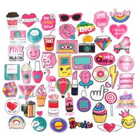 Vinyl Stickers - Water Bottle Laptop Waterproof Cute Pink Sticker for Girls - 51 pcs - Artsybb