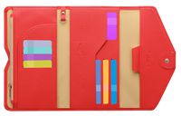 Zoppen Mulit-purpose Rfid Blocking Travel Passport Wallet (Ver.4) Trifold Document Organizer Holder, Raspberry Red