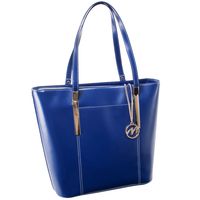 McKlein, M Series, DEVA, Top Grain Cowhide Leather, Leather Ladies' Tote with Tablet Pocket, Navy (97737)