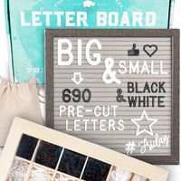 Letter Board 10"x10" (Dark Frame) +690 PRE-Cut Letters +Bonus Cursive Words +Stand +Sorting Tray | Felt Letter Board with Letters, Letter Boards, Letterboard, Word Board