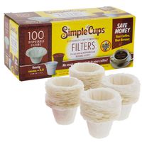Disposable Filters for Use in Keurig Brewers - Simple Cups - 100 Replacement Filters - Use Your Own Coffee in K-cups
