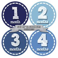 Months In Motion Baby Monthly Stickers - Baby Milestone Stickers - Newborn Boy Stickers - Month Stickers for Baby Boy - Baby Boy Stickers - Newborn Monthly Milestone Stickers