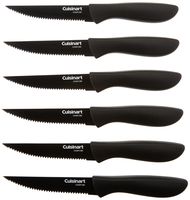 Cuisinart C55-6PCSBK Advantage Color Collection 6-Piece Ceramic Coated Steak Knife Set, Black