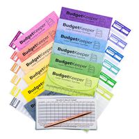 Cash Envelope System-Budget Envelopes-Saving Money by Budget Keeper-12 Pack Assorted Colors-Tear and Water Resistant-Expense Ledgers, Pen, Zipper Case Included