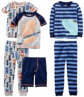 Simple Joys by Carter's Baby Boys' Toddler 6-Piece Snug Fit Cotton Pajama Set, Racer Cars/Iguana, 5T